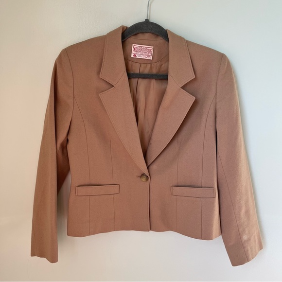 Vintage Pendleton 100% Virgin Wool Camel Blazer - 6 Petite - Picture 1 of 11